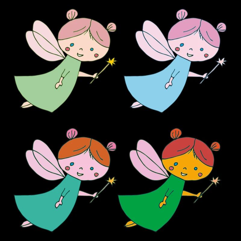 fée 4 fois colorée