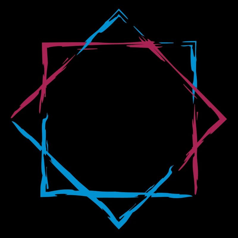 star shape colorful frame square outline square