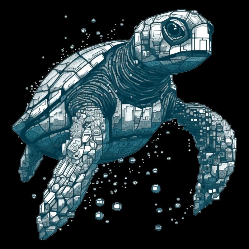 Tortue de mer nageant dans l’océan