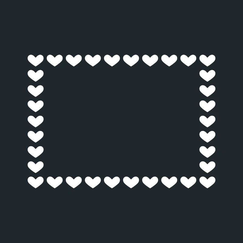 Rectangle frame heart customizable white