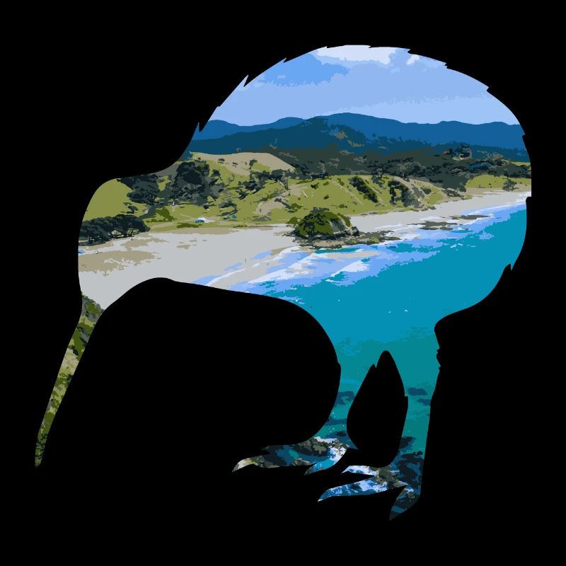 Double Exposure Animals Kiwi Bird Gift Idea