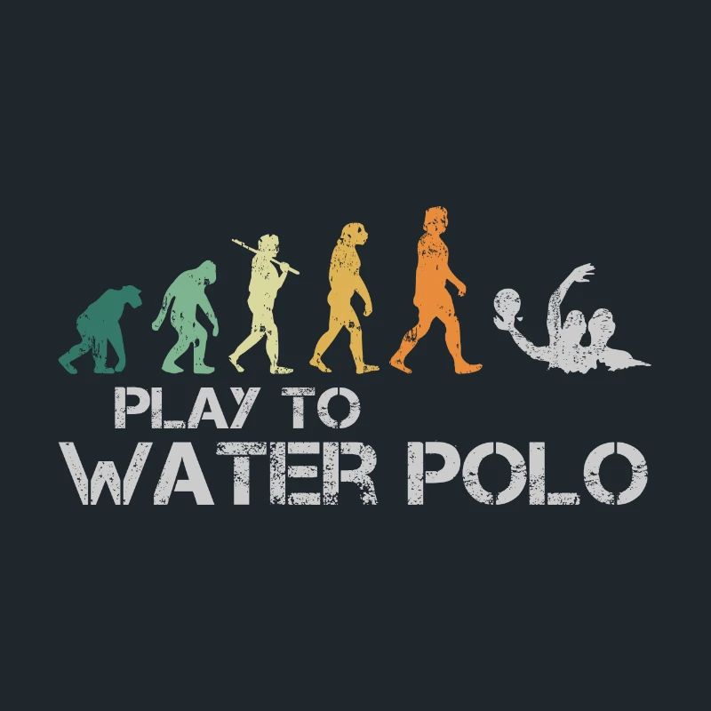 Water polo water polo evolution retro funny