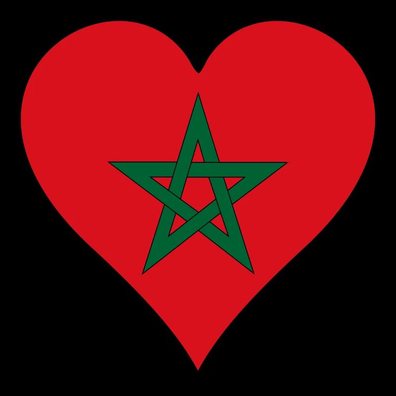 Marokko Flagge Herz