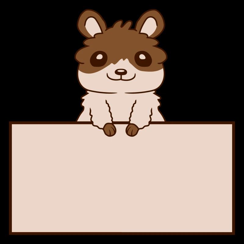 Hinter Schild Hamster Text