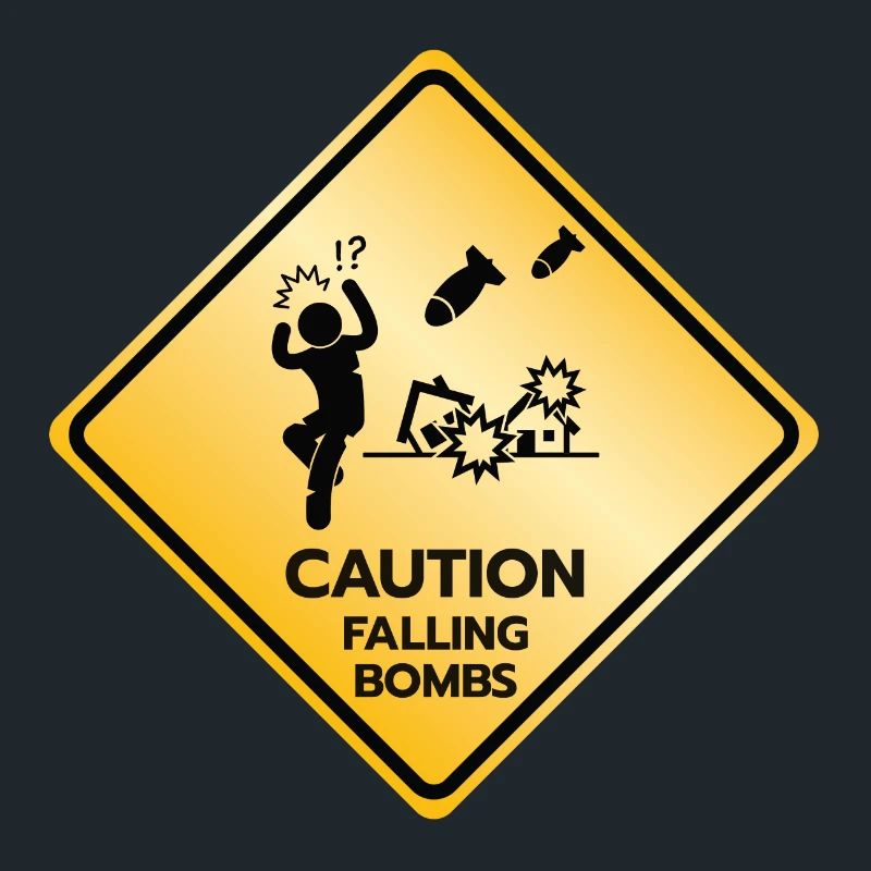 Warnschild Fallbomben