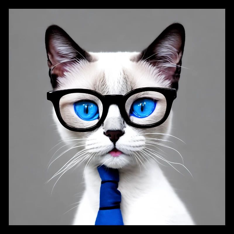 Mignon chat Elijah avec des lunettes