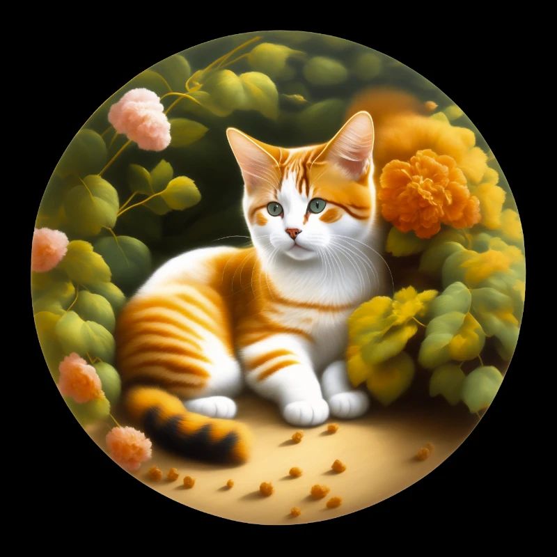 Chat mignon dans le jardin