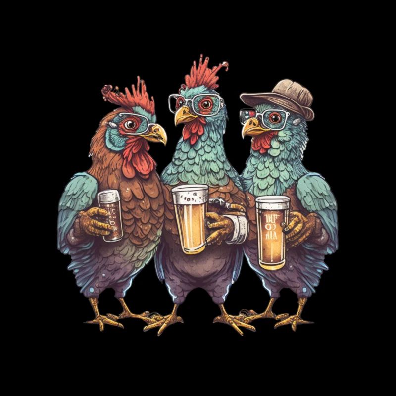 Coole Hipster Zapfhähne - Gockel mit Bier