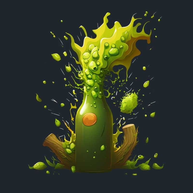 Explosion du houblon dans la bouteille de bière