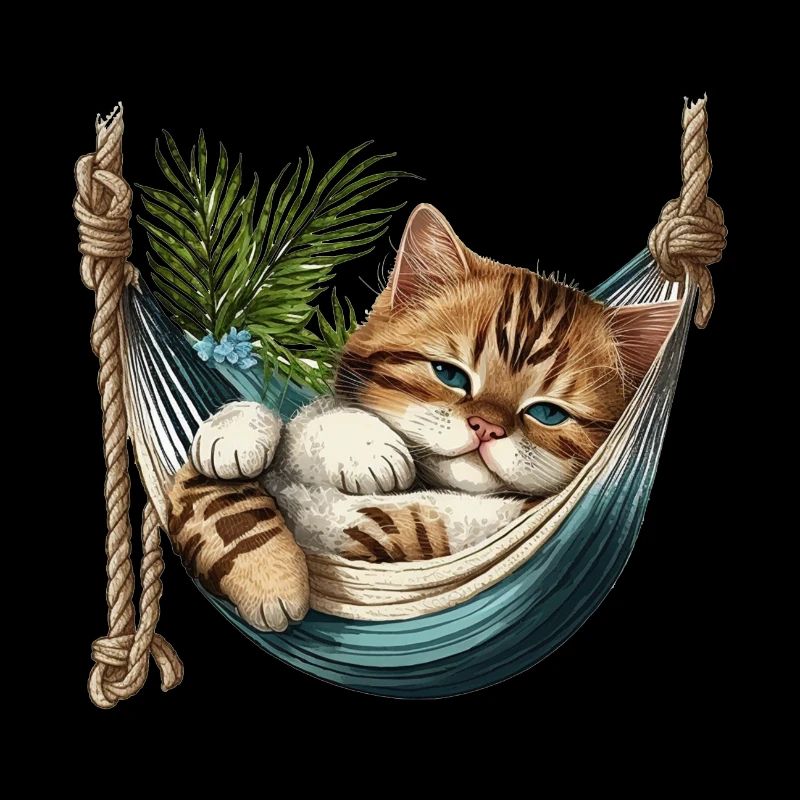 Chat dans un Hammock