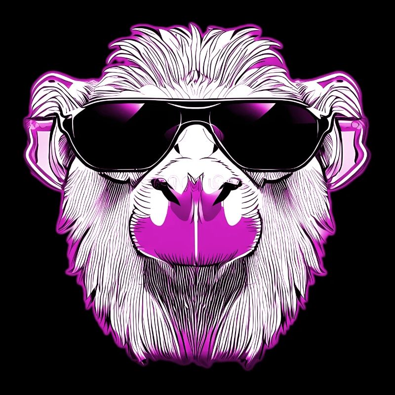Lama cool avec des lunettes de soleil roses