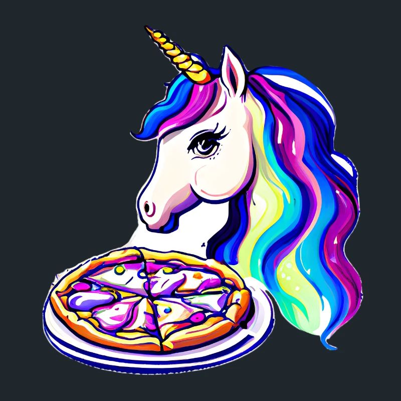 Unicorn Fabeltier Mädchen Pizza Einhorn Einhörner