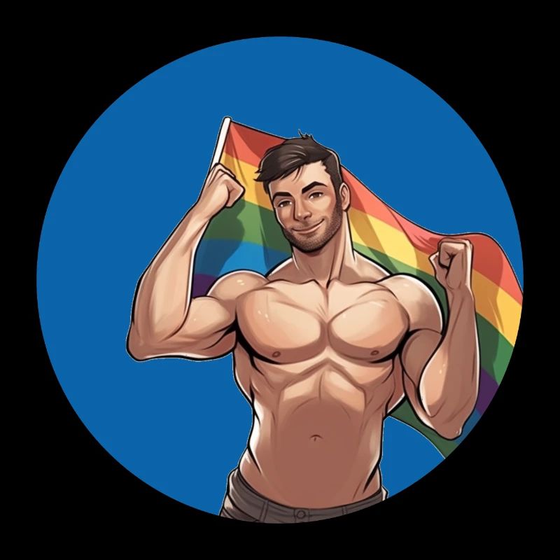 Mann mit Regenbogenflagge