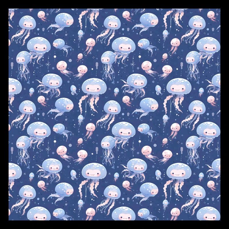 Jellyfish Seamless Pattern Sea Life Ocean Aquatic