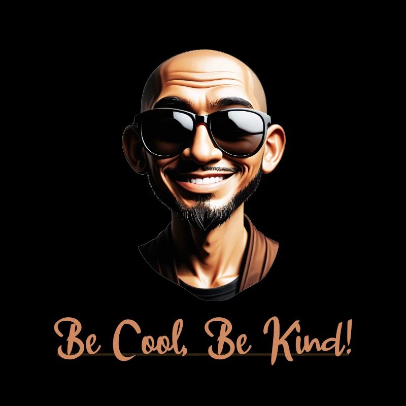 "Be Cool, Be Kind" Glücklicher Kerl mit Schatten T-Shirt