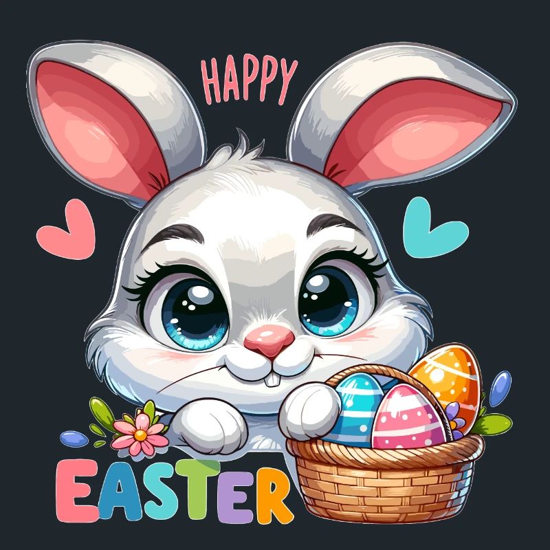 Joyeuses Pâques - Illustration de lapin de Pâques