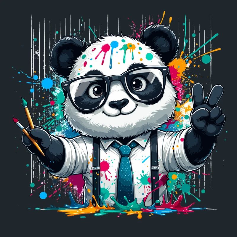 Farbenfroher Panda