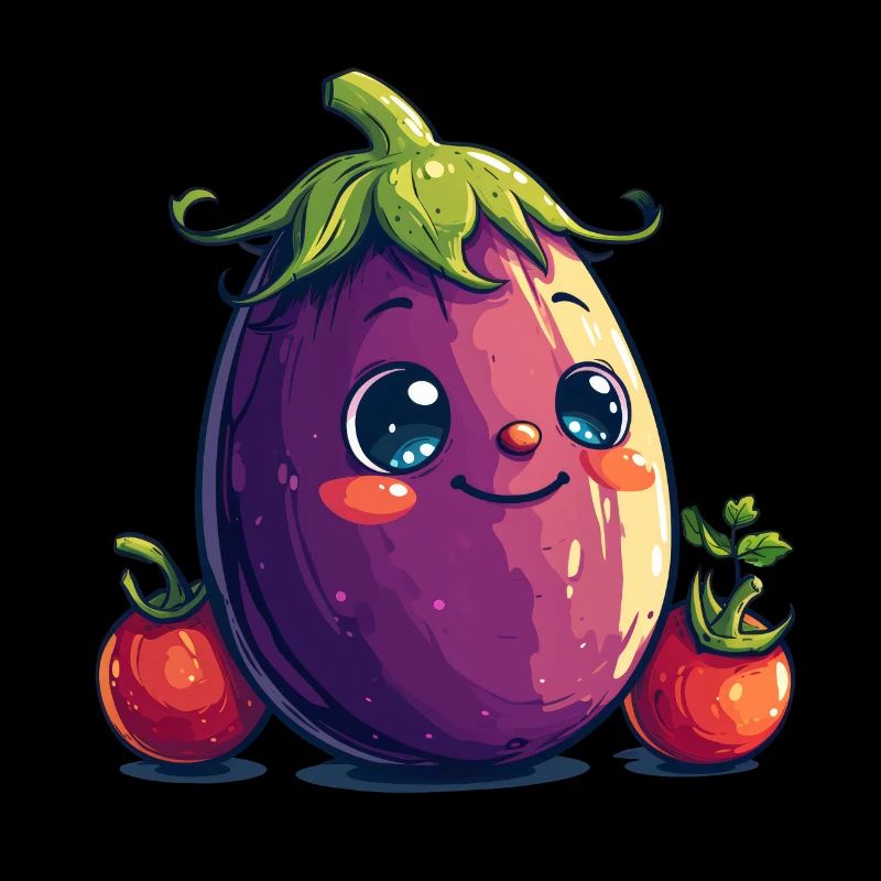 Aubergine Comic Face