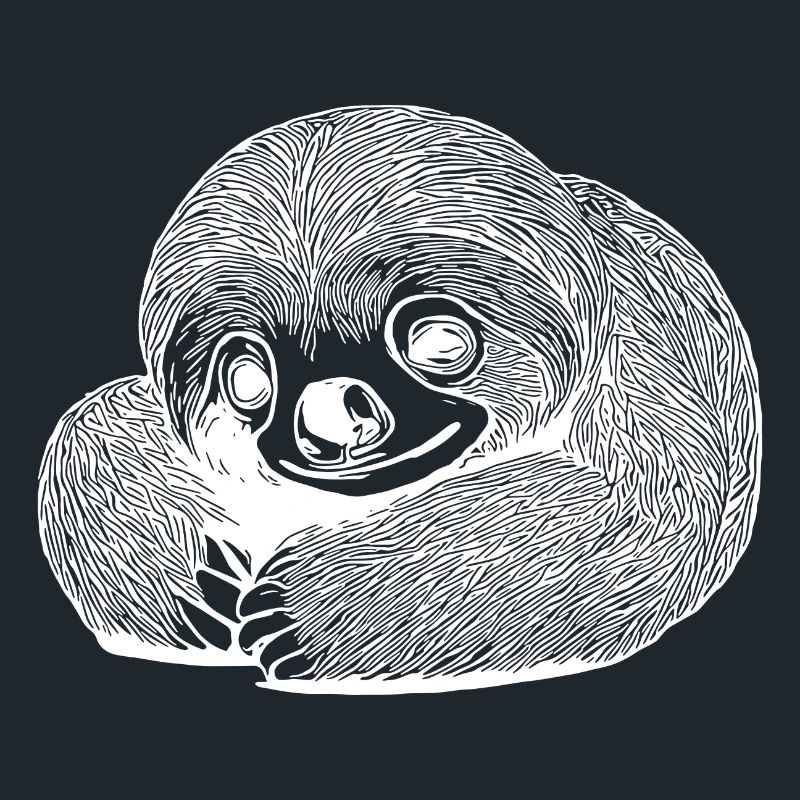 Exhausted tired cute sloth