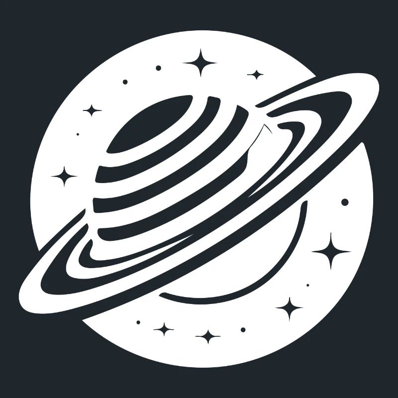 Planète spatiale Saturne avec système d’anneaux et étoiles