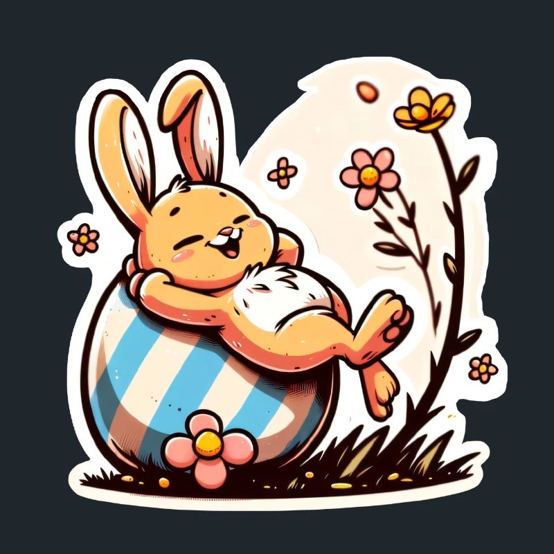 Easter bunny lazy and cute