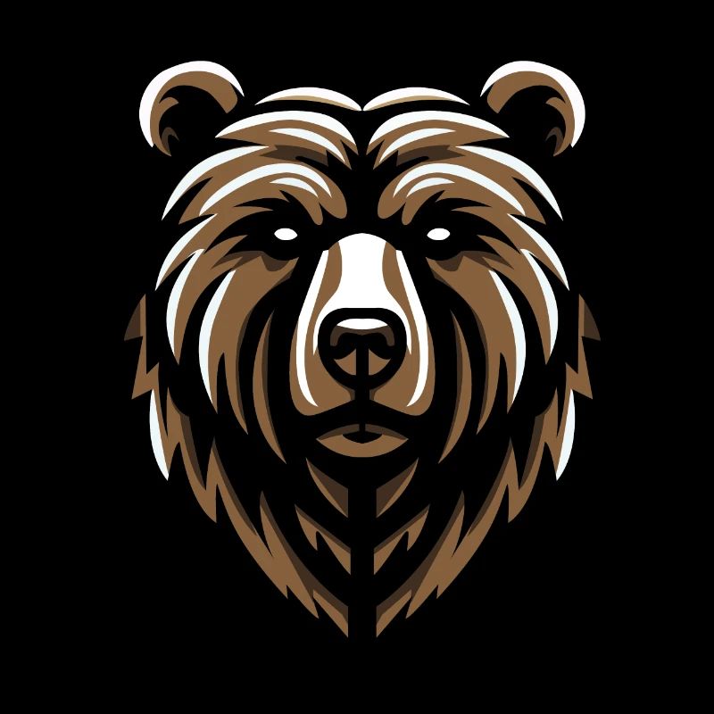 Conception de tête d’ours grizzli brun