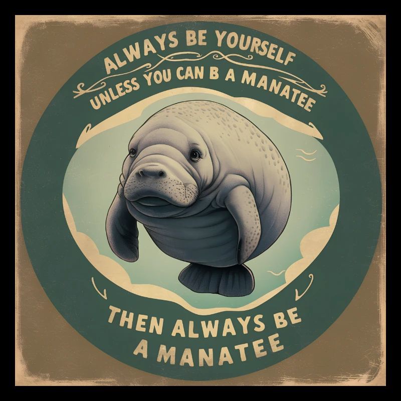 Sei Du selbst oder sei ein Manatee Lebensweisheit