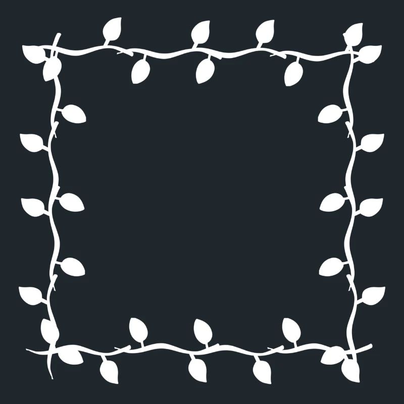 Four Leaves Line Nature Frame Leaf Shape