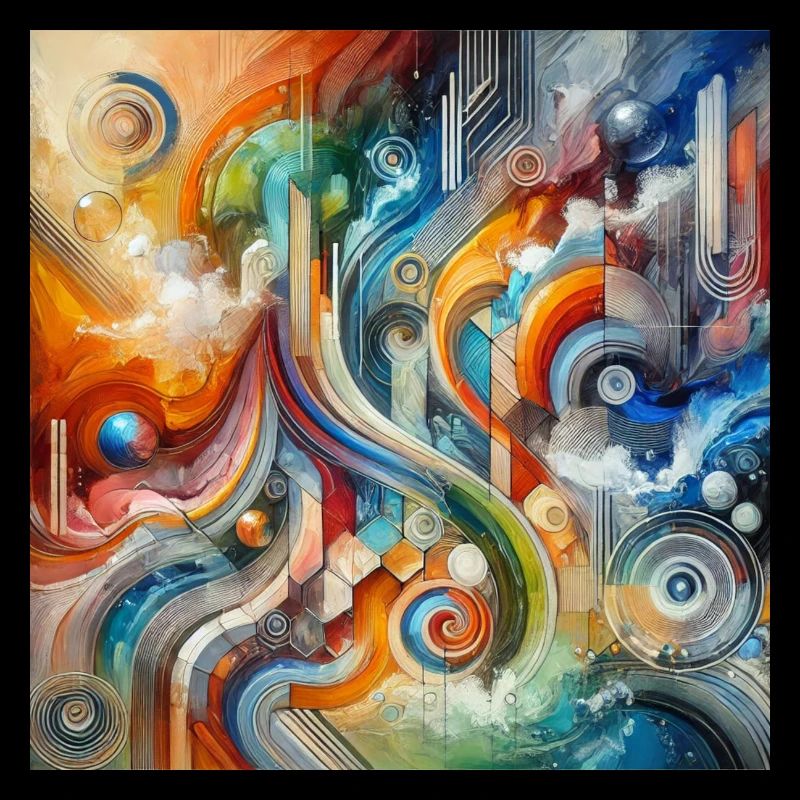 Lebhafter Fluss - Abstraktes Gemälde