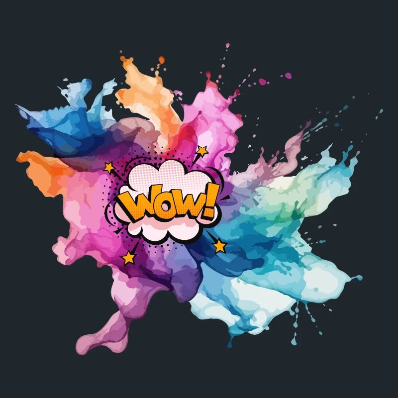 Bold Pop Art Explosion with "Wow" Text