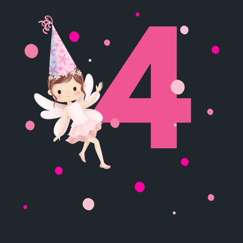 4e anniversaire fée rose