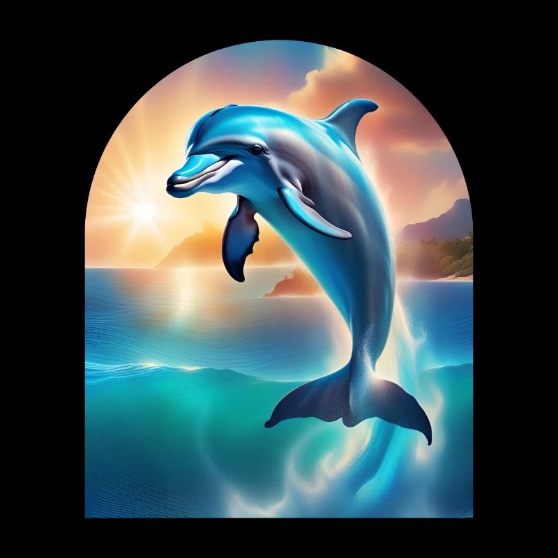 Un dauphin sortant de la mer