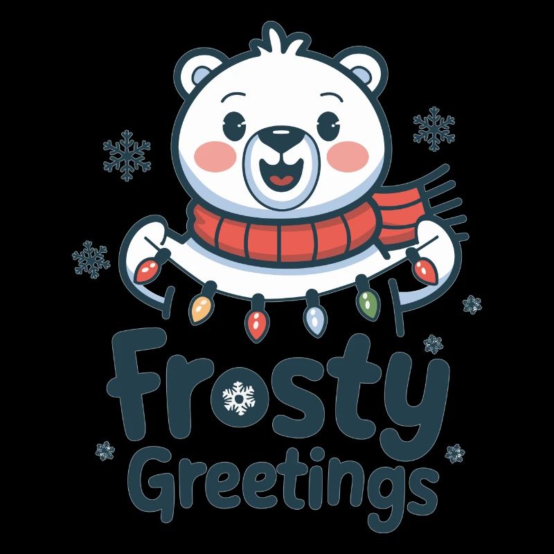 Frostige Grüße – Eisbär mit Lichterkette