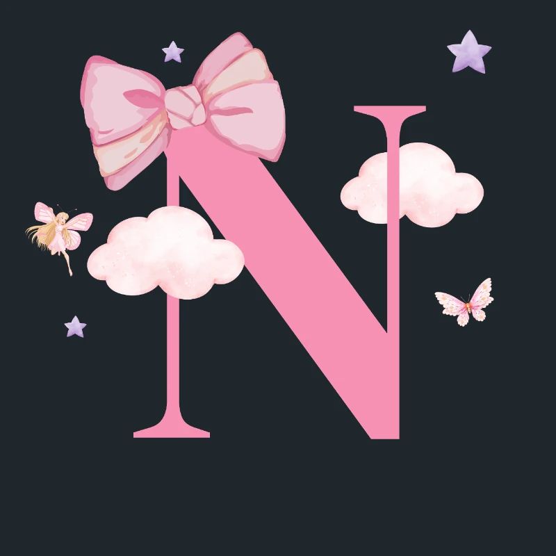 Letter n pink clouds