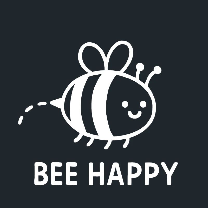 Bee Happy – Cute Smiling Bee - White