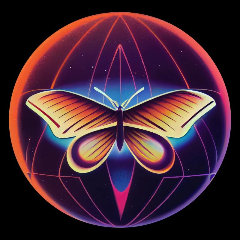 Signe papillon rtro sur le globe terrestre