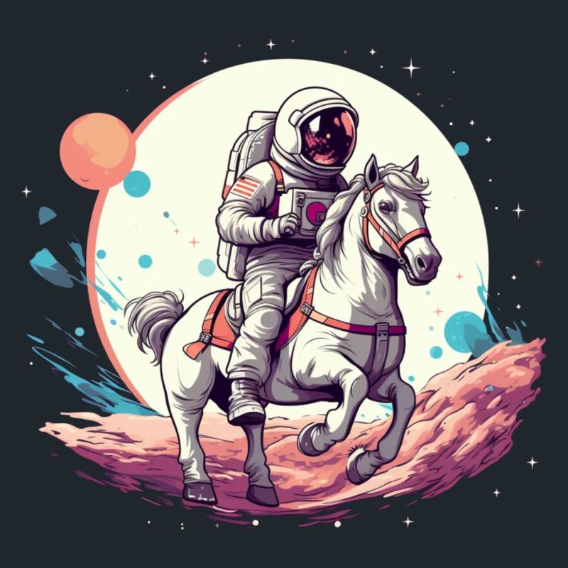 Astronaute à cheval dans l’espace
