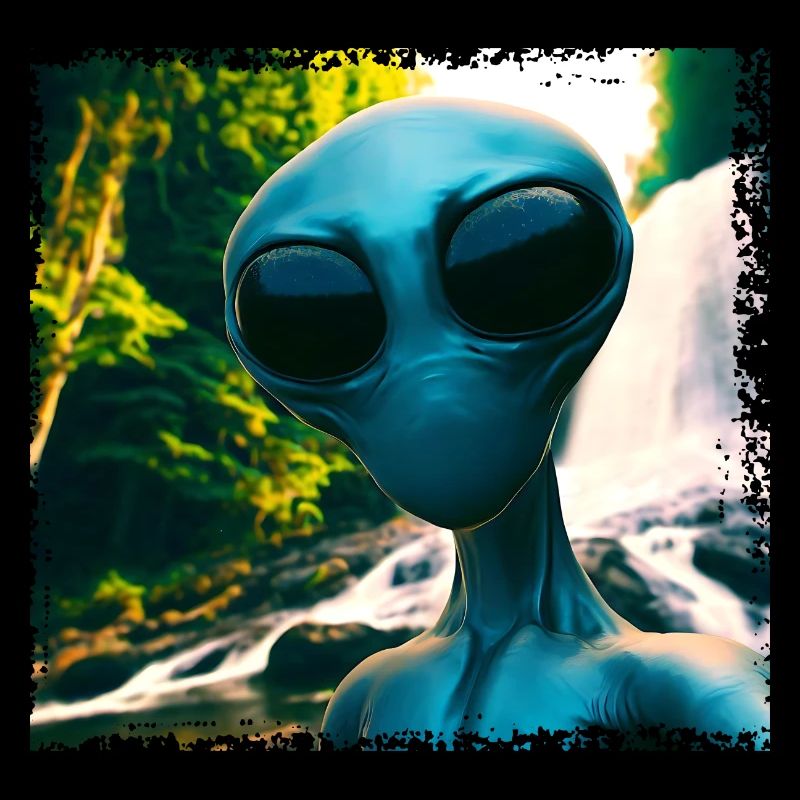 Alien Selfie - À côté de la cascade