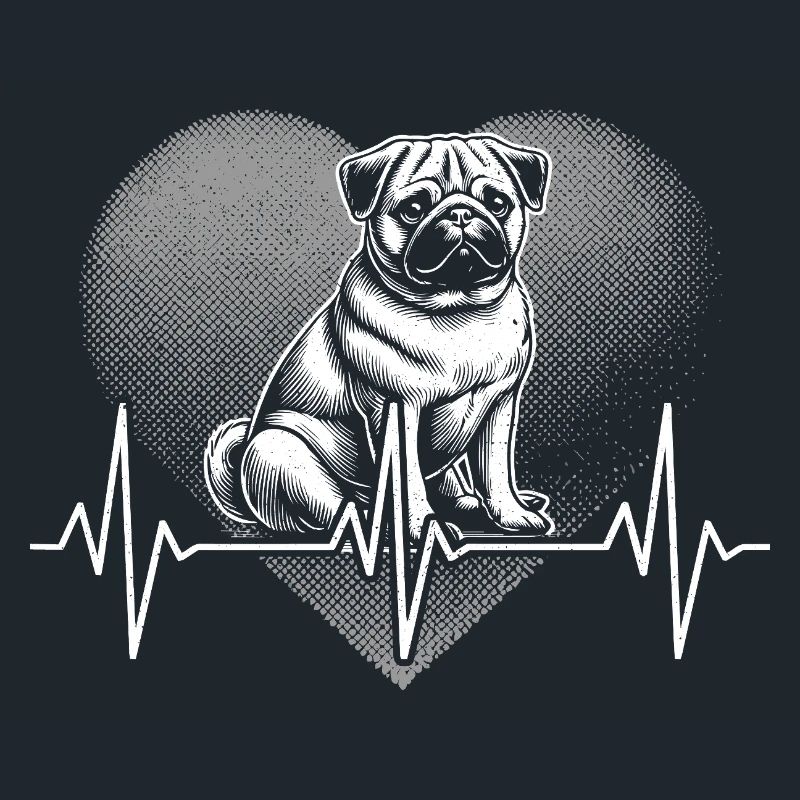 Herzschlag Mops Hund