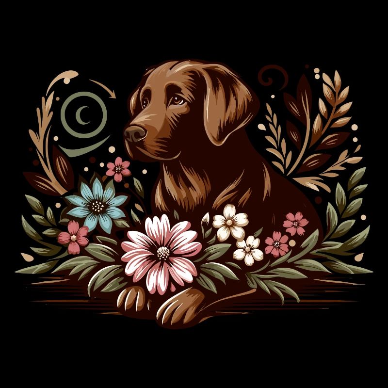 Fleurs de base marron Labrador Cottage