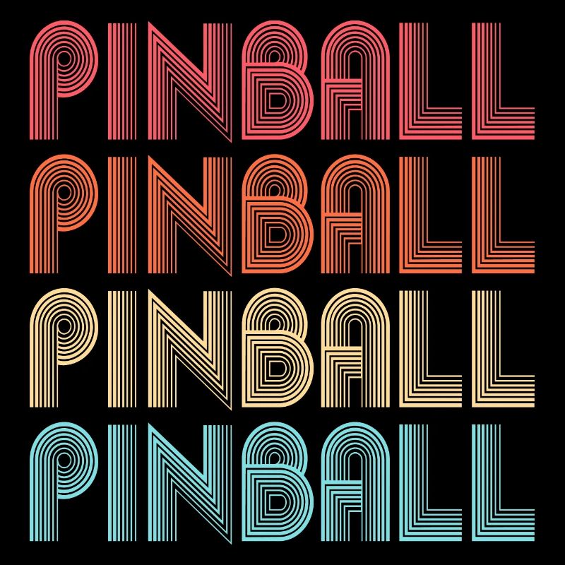 Lettrage de machine à flipper Jeu coloré de flipper