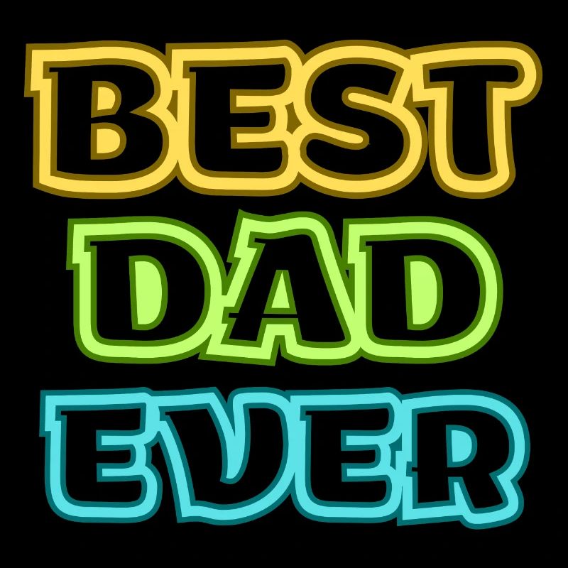 Farbenfroher Best Dad Ever Schriftzug