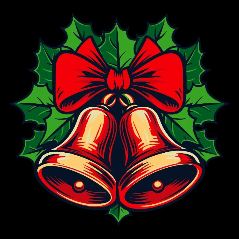 Weihnachtsglocken mit Stechpalme