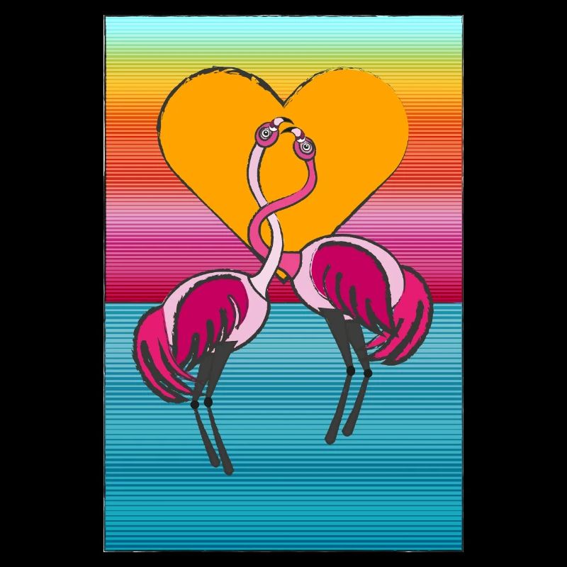 2 Liebende Flamingos