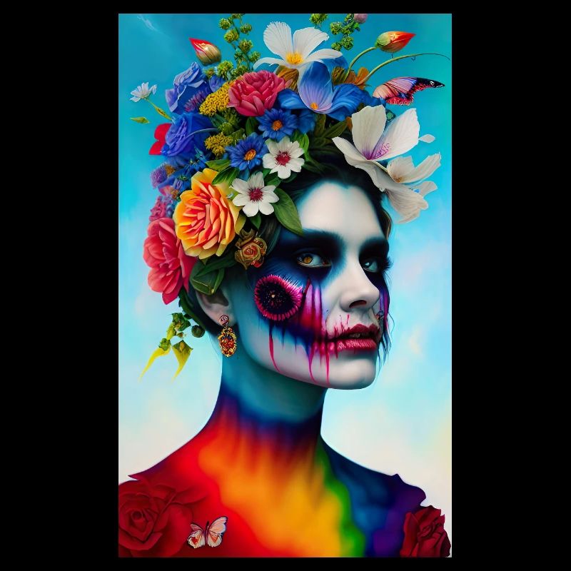 ARTWORK Flower Head Rainbow