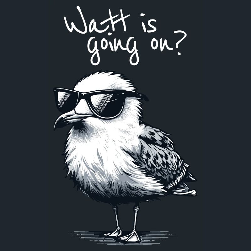 Watt is going on Coole Möwe Nordsee Spruch