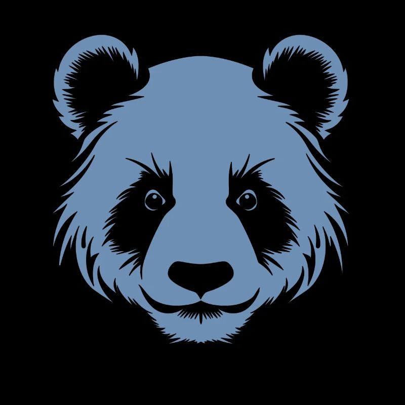Panda Silhouette Head Portrait