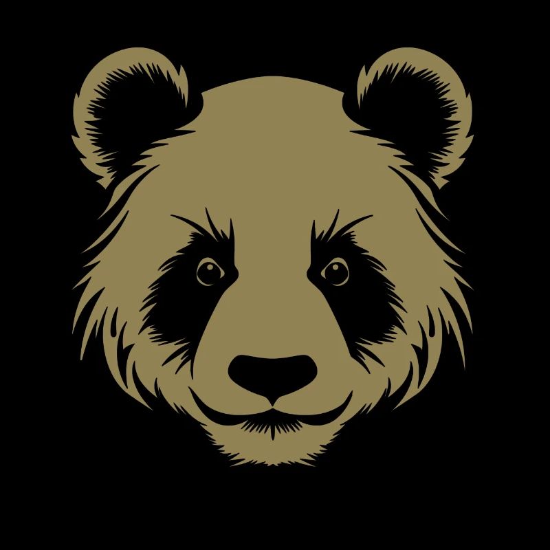 Panda Silhouette Kopf Portrait