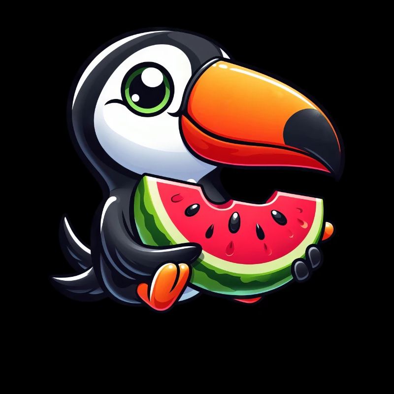 Toucan oiseau de paradis pastèque été