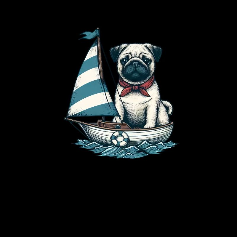 Summer Sailing Dinghy with Pug
